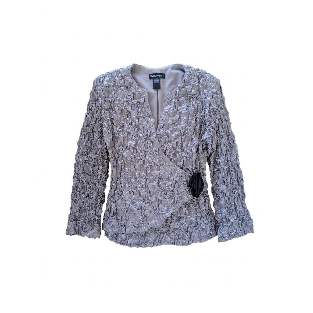 Cachet Crinkle Elegant Evening Top